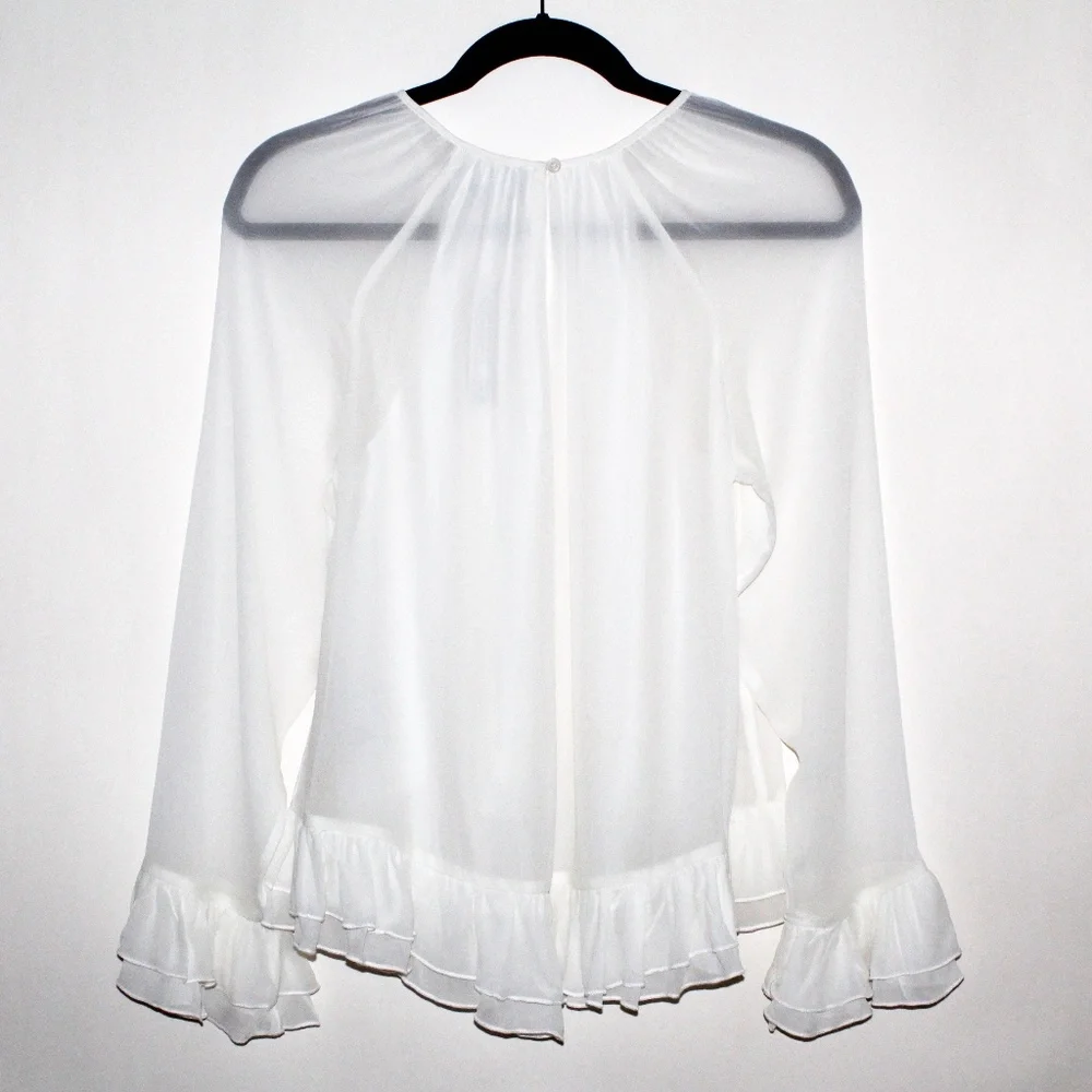 J. Crew Collection Ruffle Top in Viscose Chiffon